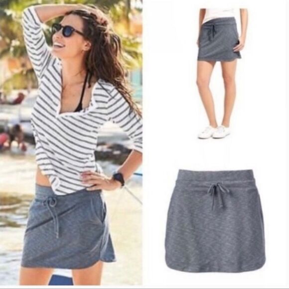 Athleta Space Dye Knit Techie Terry Skirt Blue M - Picture 2 of 6